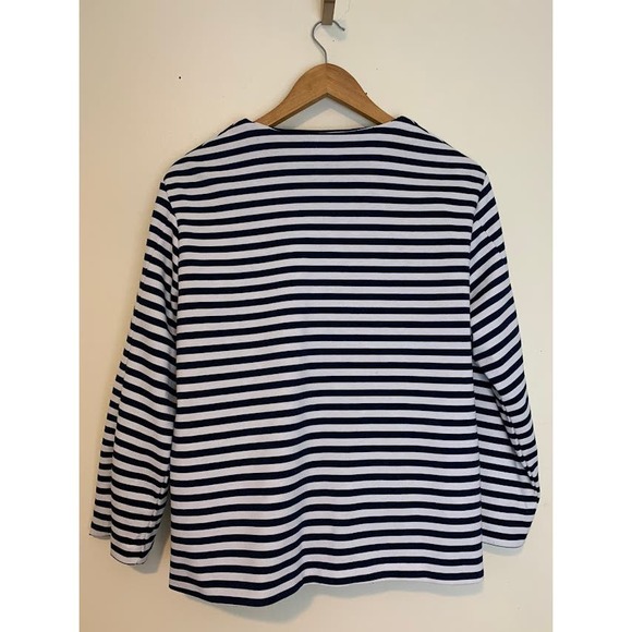 Erin London striped jacket blazer size L navy blue and white - Picture 3 of 7